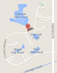 Map of Oakland Hills Circle, Portage